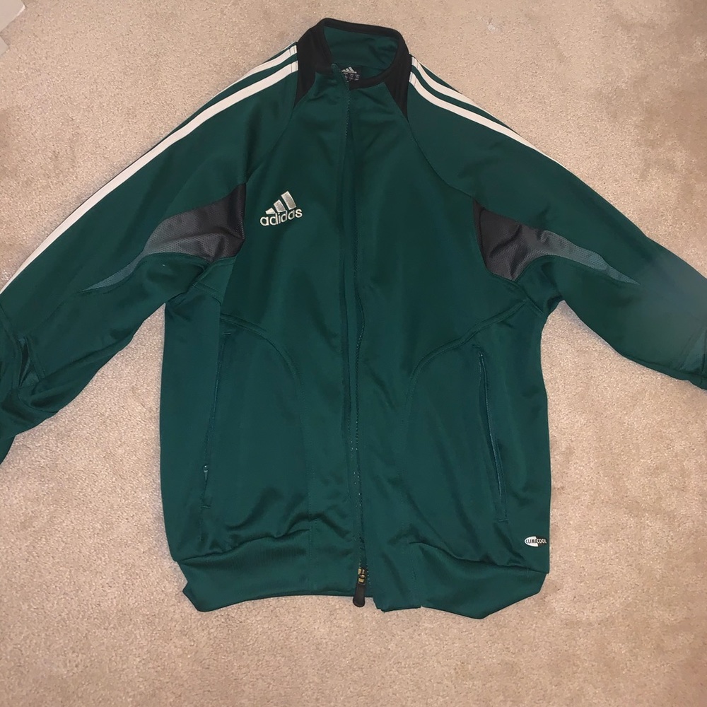 Green Adidas Jacket with Pockets